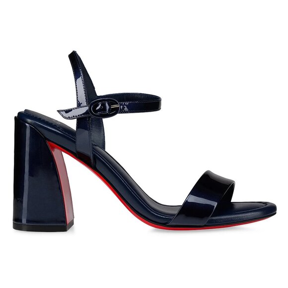 Christian Louboutin Shoes - Christian Louboutin MISS JANE SANDAL 85 Patent Leather Heels Shoes Zaffiro